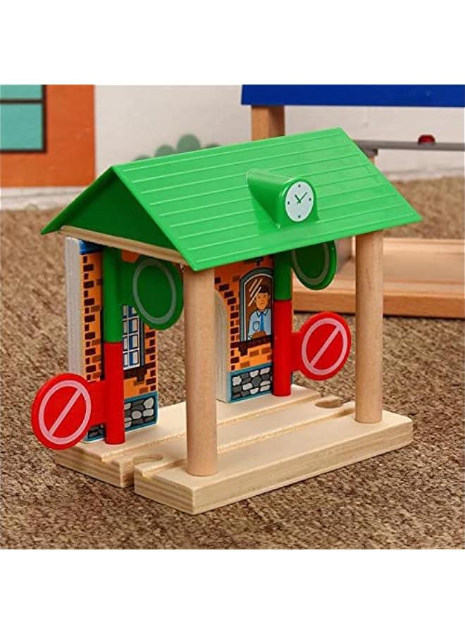 Wooden Train Railway Track Accessories, Barricade Station  - Image 2