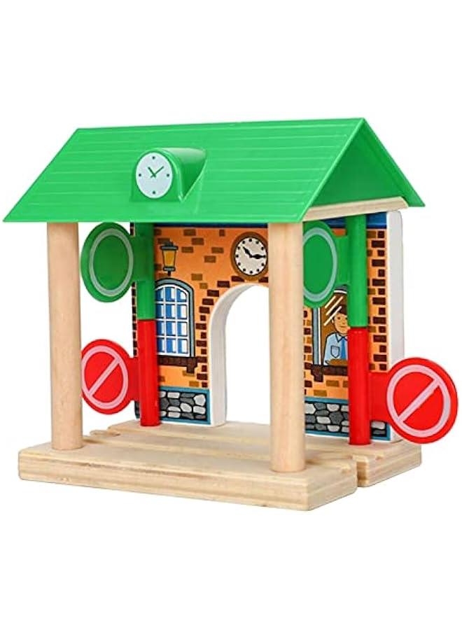 Wooden Train Railway Track Accessories, Barricade Station  - Image 1