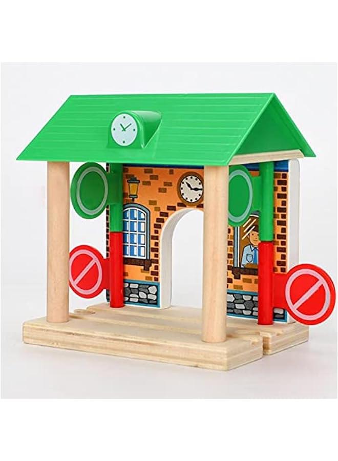 Wooden Train Railway Track Accessories, Barricade Station  - Image 5