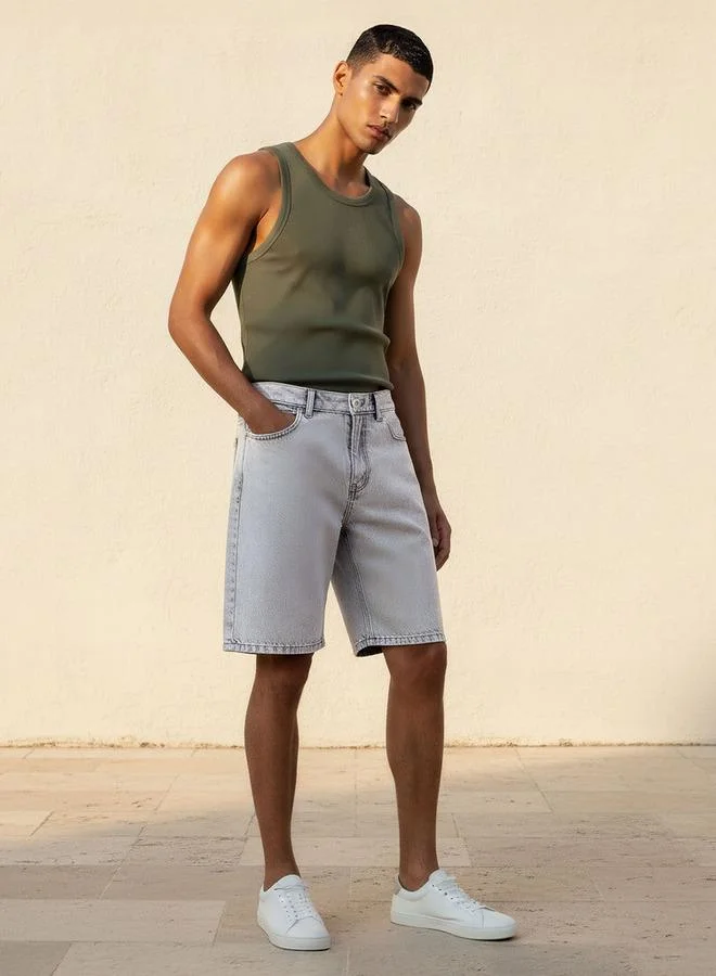 Splash FAV GREY Men Regular Fit Shorts Denim for Men | Best Price UAE