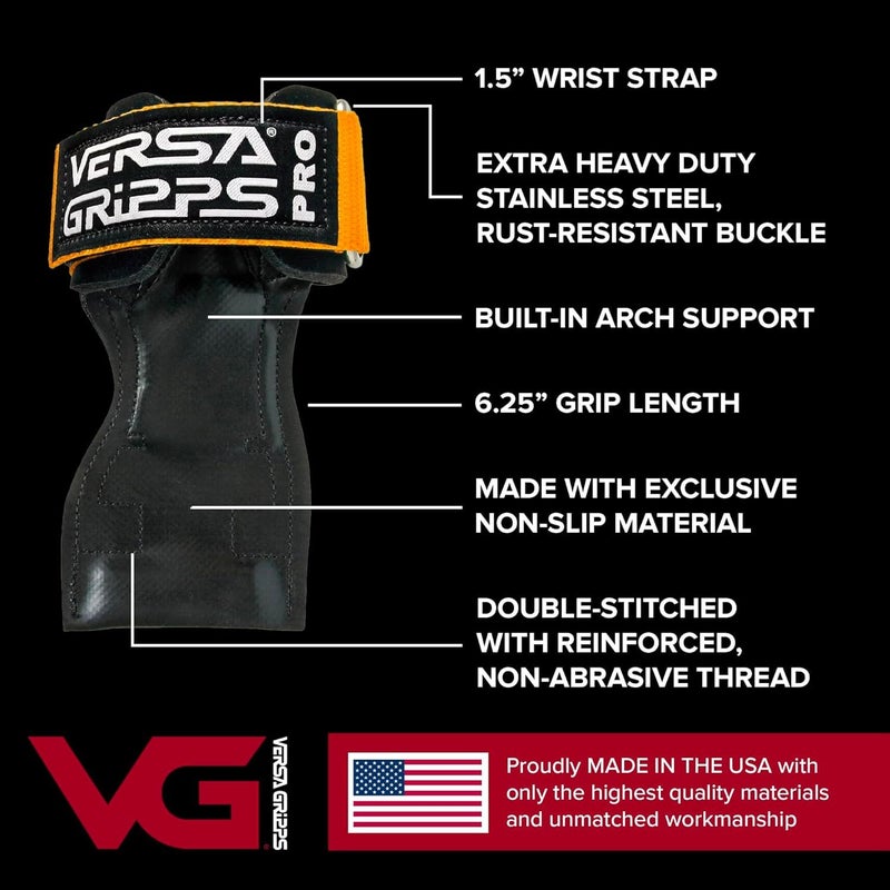Versa Gripps Pro, Made in USA, Wrist Straps for Weightlifting Alternative, Best Training Accessory, SM, Black - Image 2