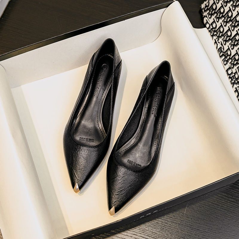 Wd New Work Shoes Women'S Black All-Match Low-Heeled Work Long-Standing Not Tired Professional Shoes Thick-Heeled Single-Layer Shoes For Women - Image 2