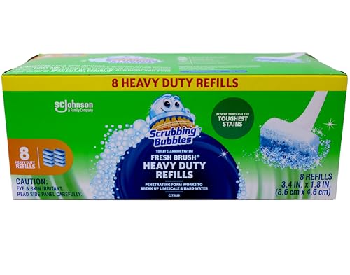Scrubbing Bubbles Heavy Duty Refills Fresh Brush Toilet Cleaning System 8 Count Refill pack of 3 (Package Image May Vary) - Image 1