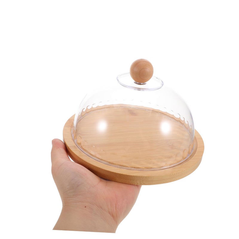 Glass Dome Cake Stand With Tray Small Round Cheese Dish For Desserts Display - Image 4