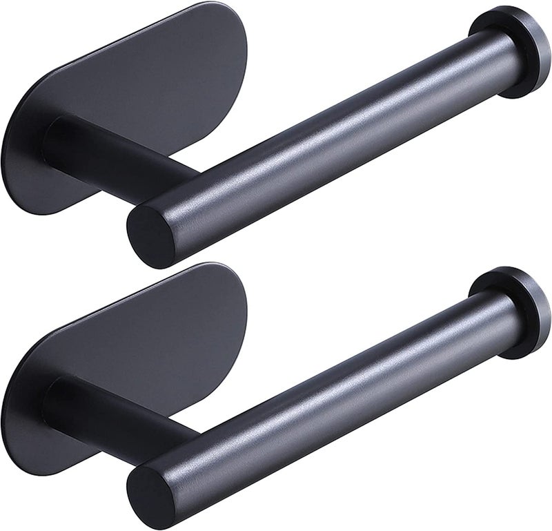 لايوكي حامل ورق التواليت لوكي مات جدار أسود جدار ترقيته ملصقات ملصقات ورق تواليت حامل الحمام/RV/حمامات SUS 304 مقاوم للصدأ مقاوم للصدأ (أسود 2 قطعة) - Image 1