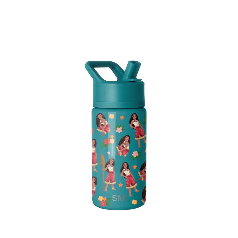Simple Modern زجاجة ماء بسيطة عصرية للأطفال مع غطاء قشة | ديزني موانا 14oz كوب من الفولاذ المقاوم للصدأ معزول للفتيات، المدرسة | موانا أوشيانا - Image 1