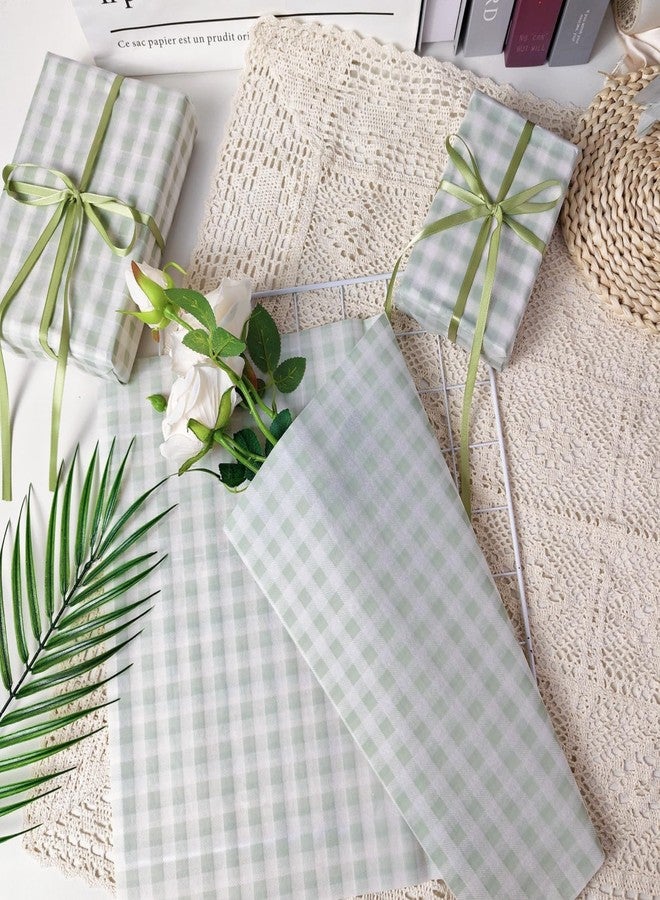 EROMAP 150 Sheets Buffalo Plaid Tissue Paper Gingham Sage Green and White Checkered Tissue Paper Bulk Gift Bags Wrapping Tissue for Christmas DIY Art Craft Wedding Birthday Baby Shower Decor, 14 x 20 Inches - Image 4
