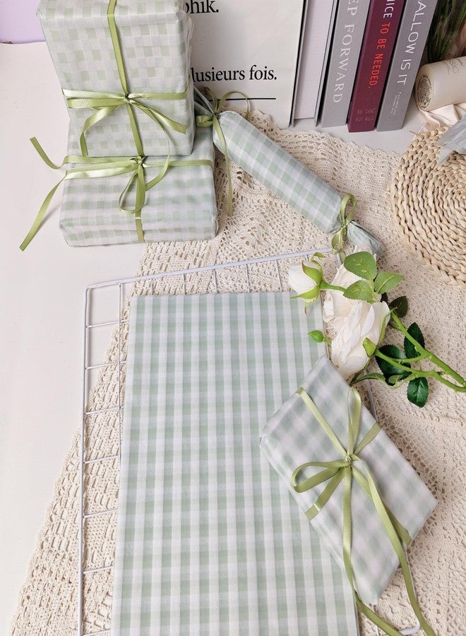 EROMAP 150 Sheets Buffalo Plaid Tissue Paper Gingham Sage Green and White Checkered Tissue Paper Bulk Gift Bags Wrapping Tissue for Christmas DIY Art Craft Wedding Birthday Baby Shower Decor, 14 x 20 Inches - Image 5