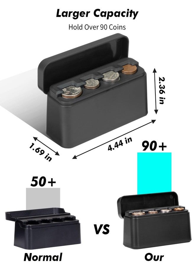 ANCHOM Coin Holder for Car, Larger Capacity Car Change Coin Holder Organizer, Coin Dispenser Storage Fit for Most Car Trucks Accessories - Image 4