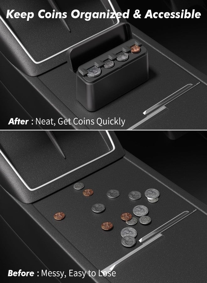 ANCHOM Coin Holder for Car, Larger Capacity Car Change Coin Holder Organizer, Coin Dispenser Storage Fit for Most Car Trucks Accessories - Image 2