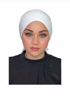 Perfectory PERFECTORY Jersey Bonnet Tie-Back Caps Under Scarf Head Wraps for Women Turban Hat Lightweight and Comfortable-Black & White Set  - Image 3