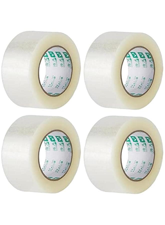 رينكس لفات اشرطة لاصقة للاستعمال مرة ة وشديدة التحمل ولا تصدر ضوضاء، لاعادة التعئة وللختم والتعئة والقل والتخزي والشح م جودير، 4 قطع، 48 سم × 100 متر، شفافة، م غوودر - Image 1