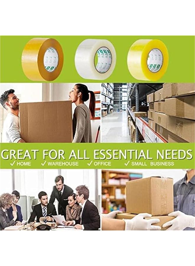 رينكس لفات اشرطة لاصقة للاستعمال مرة ة وشديدة التحمل ولا تصدر ضوضاء، لاعادة التعئة وللختم والتعئة والقل والتخزي والشح م جودير، 4 قطع، 48 سم × 100 متر، شفافة، م غوودر - Image 4