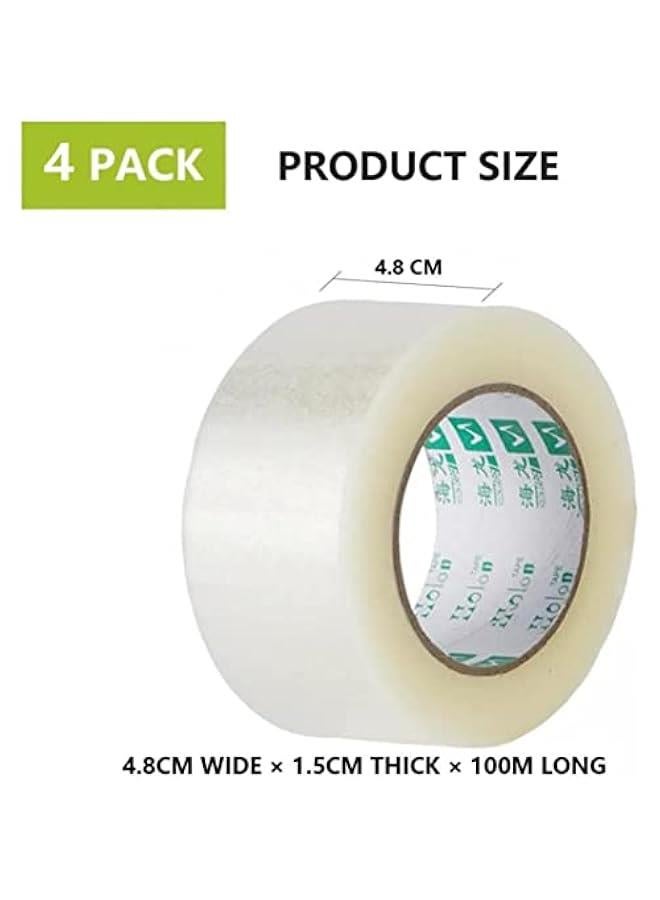 رينكس لفات اشرطة لاصقة للاستعمال مرة ة وشديدة التحمل ولا تصدر ضوضاء، لاعادة التعئة وللختم والتعئة والقل والتخزي والشح م جودير، 4 قطع، 48 سم × 100 متر، شفافة، م غوودر - Image 5