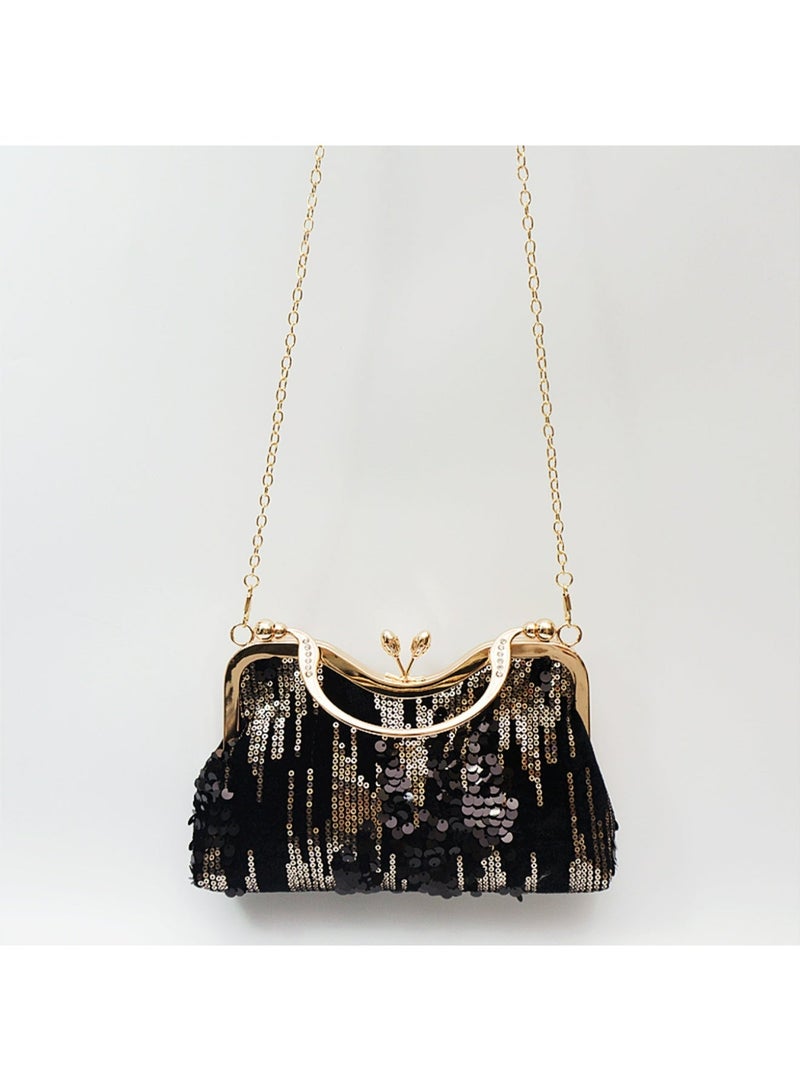 Women‘s Clutch Bag Fashionable Evening Bag Sequin Handbag Shoulder Bag with Removable Chain Perfect for Weddings, Ramadan, Birthdays,Prom Party,Gift For Woman Girl Mother Teacher - Image 5