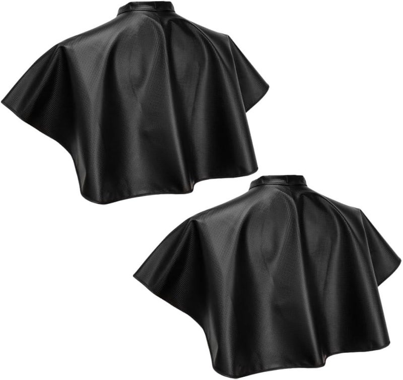 Waterproof Hair Coloring Cape 2pcs Black Salon Barber Apron Haircut Smock for Styling and Dyeing - Image 1