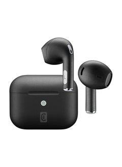 Cellularline CRYSTAL Bluetooth earphones with Environment Noise Cancelling technology, clear sound, and 14 hour battery life with the charging Case. in Black color.  - Image 1