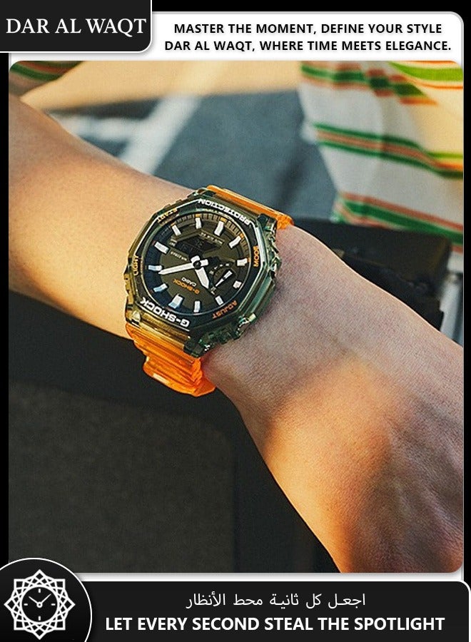 كاسيو Casio G-Shock GA-2100HC-4A Hidden Coast Series - Semi-Transparent Matte Finish, Octagonal Carbon Case, 200M Water Resistant - Image 2