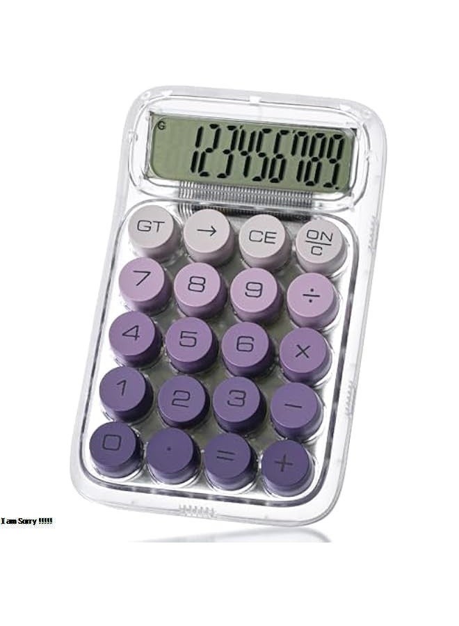 جرين تايجر آلة حاسبة مكتبية بأزرار دائرية ذات تصميم ميكانيكي وشاشة عرض من 10 أرقام - بنفسجي - Image 1
