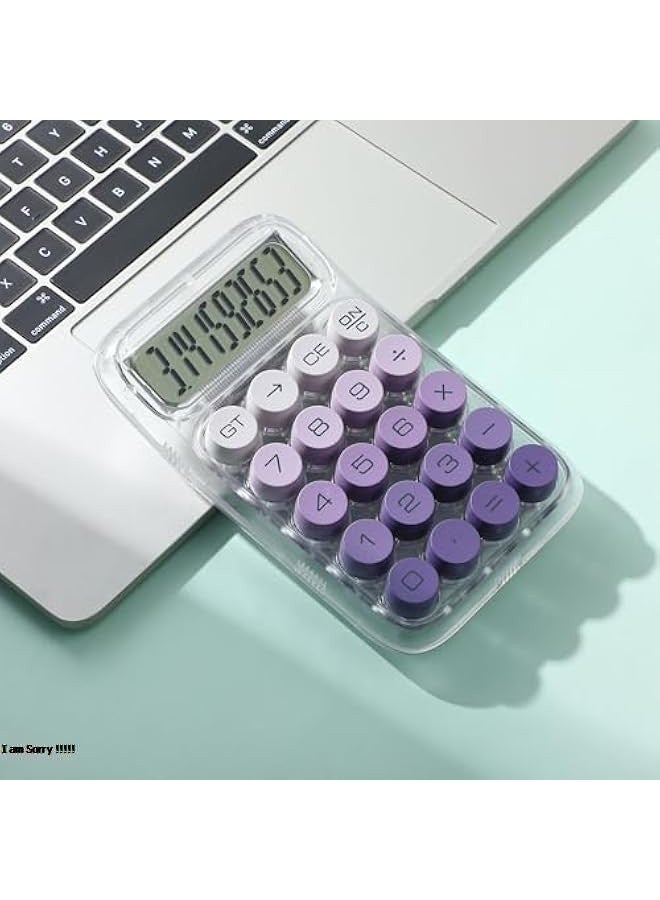 جرين تايجر آلة حاسبة مكتبية بأزرار دائرية ذات تصميم ميكانيكي وشاشة عرض من 10 أرقام - بنفسجي - Image 5
