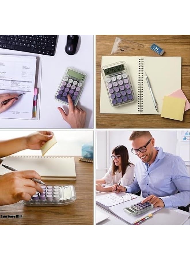 جرين تايجر آلة حاسبة مكتبية بأزرار دائرية ذات تصميم ميكانيكي وشاشة عرض من 10 أرقام - بنفسجي - Image 4