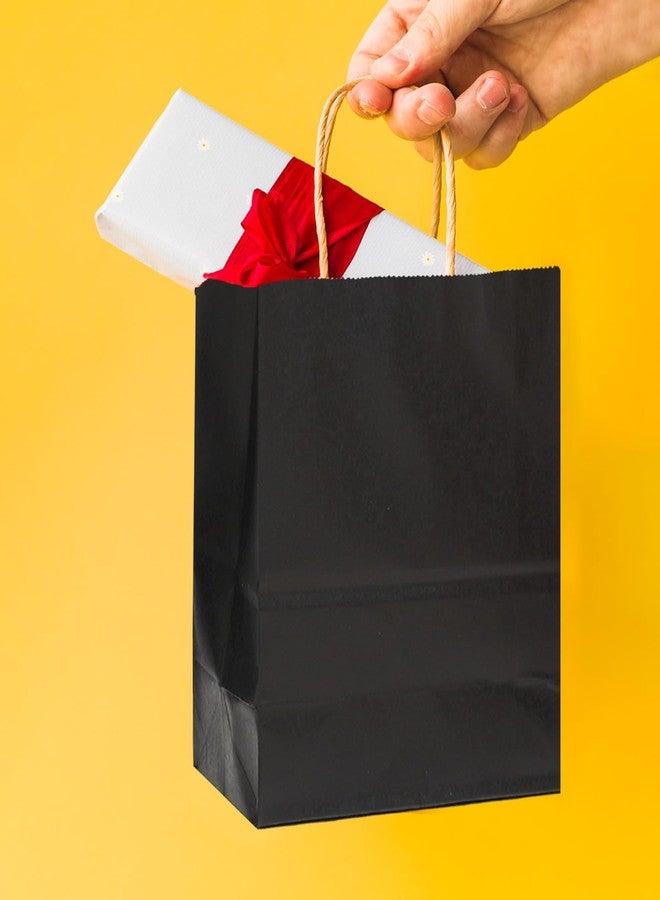 Bakepacker 100 Pcs Black Mini Paper Gift Bags with Handles 6"x4.5"x2.5" Kraft Party Favor Bags Multiple Uses (Mini size) - Image 5