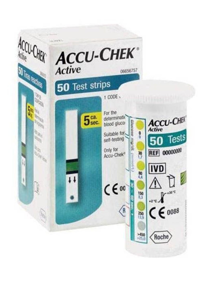 ACCU-CHEK Active Test Strips For Diabetic Blood Glucose Testing, Pack of 50S - Image 2