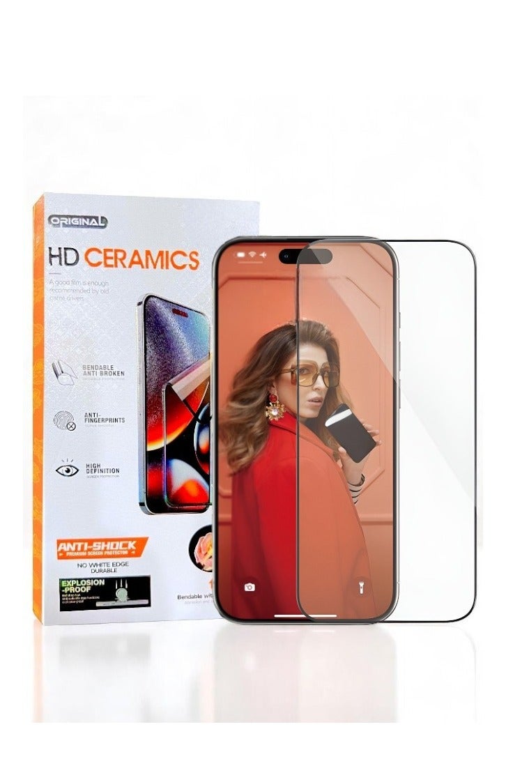 Original Ceramic Nano screen protector, anti-break and scratch, with high definition HD for iPhone 11 Pro Max, maximum protection for the screen from scratches and breakage. - Image 1