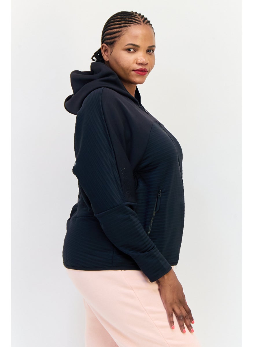 Adidas Women Plus Size Long Sleeve Outdoor Sweatshirt, Black  - Image 2