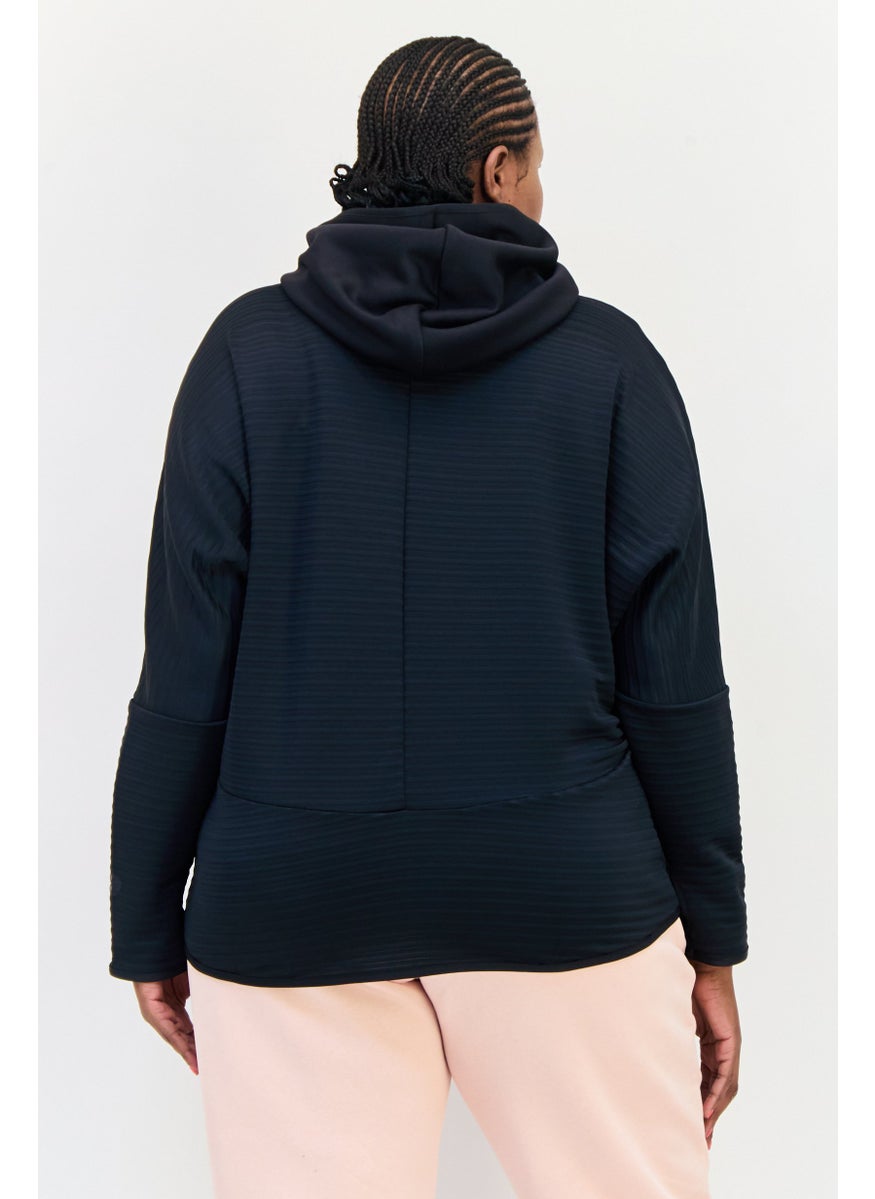 Adidas Women Plus Size Long Sleeve Outdoor Sweatshirt, Black  - Image 3