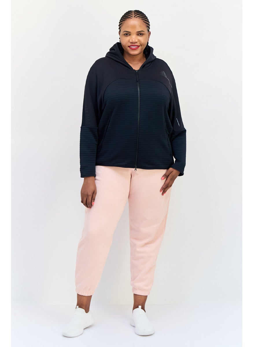 Adidas Women Plus Size Long Sleeve Outdoor Sweatshirt, Black  - Image 4