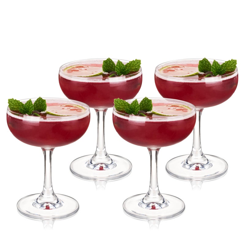True Coupe Glass, Martini Glasses for Cocktail Party, Perfect for Espresso Martini, Manhattan, Champagne, Elegant 7 oz Glassware for Home Bars, Wedding Gifts, Margarita Glasses Set of 4 - Image 1