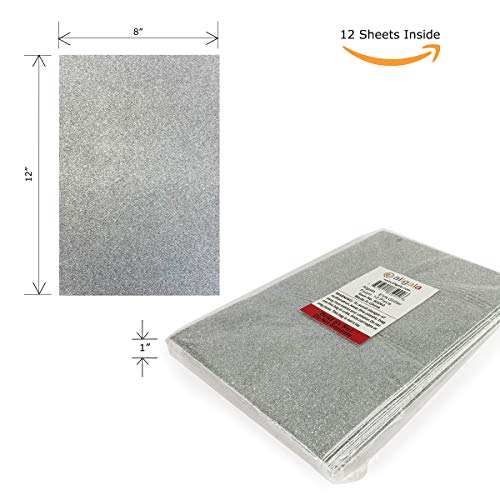 Allgala 12 Pack Glitter EVA Foam Paper 8 x 12inch Sheets-Silver-Perfect for Kids Art Craft Projects and Classrooms or Cosplay DIY Cutters Card Party Decoration - Image 2