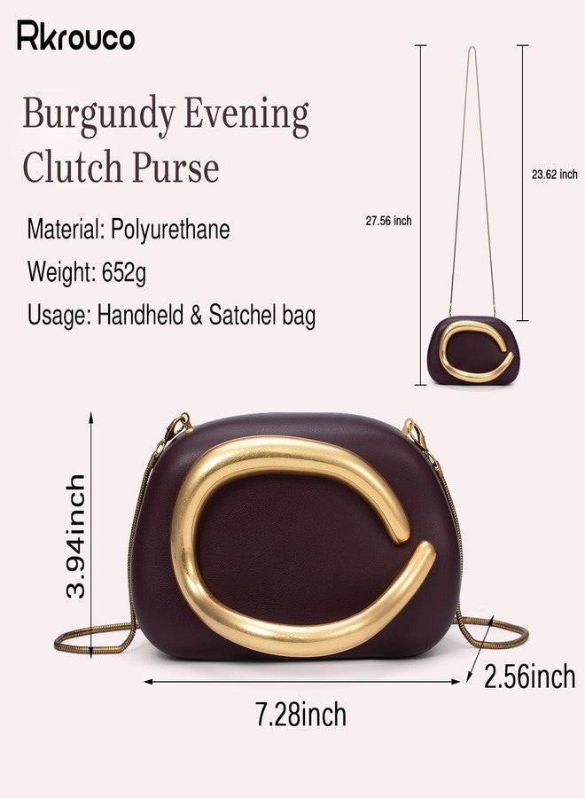 Rkrouco PU Leather Women's Evening Handbags Chocolates Clutch Purse Easy Match with Chain Crossbody Metal Decoration Shoulder Bag - Image 4
