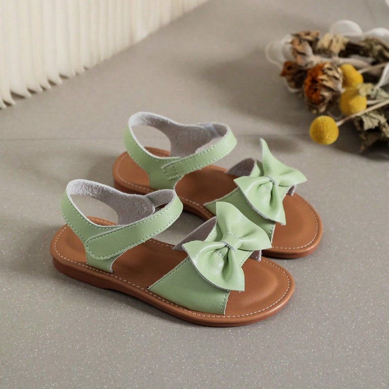 Export Factory Bow Soft-Soled Non-Slip Princess Shoes Flats Open-Toe Kidsren'S Sandals - Image 4