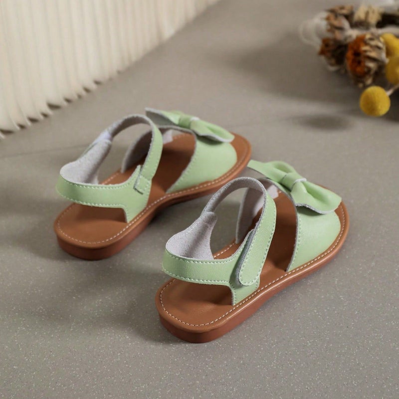 Export Factory Bow Soft-Soled Non-Slip Princess Shoes Flats Open-Toe Kidsren'S Sandals - Image 5