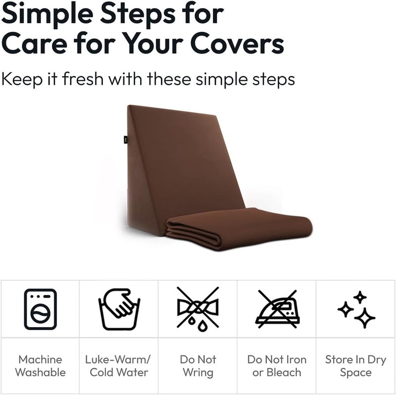 Frido Wedge Plus Cushion Cover | Ultrasoft, Breathable & Cool Pillow Cover | Aesthetic Pillow Cover for Home | Durable & Machine Washable | Coffee Brown - Image 3