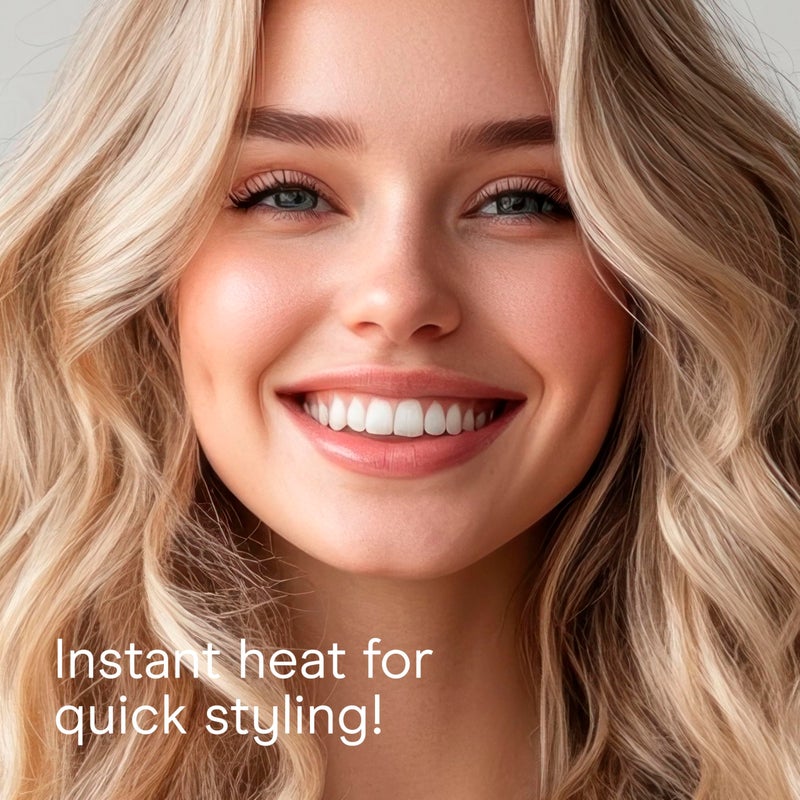 Conair Instant Heat Curling Iron Brush, 1 1/4-Inch Barrel Curling Brush for Short Hair, 30-Second Heat-Up with 25 Heat Settings for All Hair Types, Black - Image 5