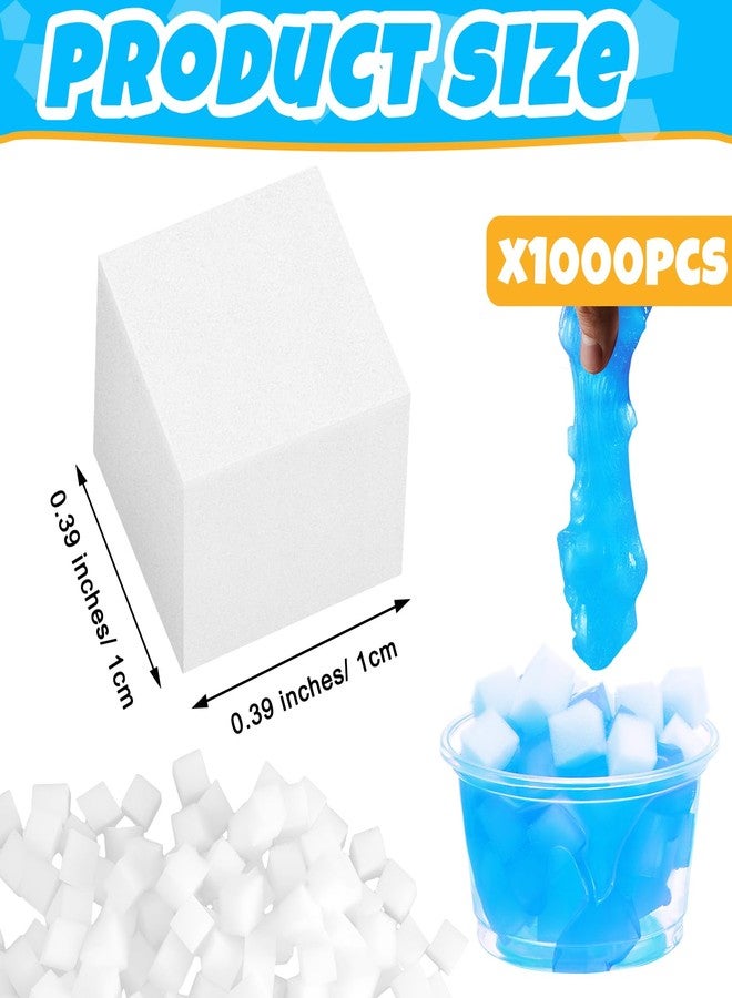 Junkin 1000 Pcs Jelly Cubes for Accessories Girls Boys DIY Crafts Birthday Party Favors, White, 0.39 x 0.39 Inch - Image 2