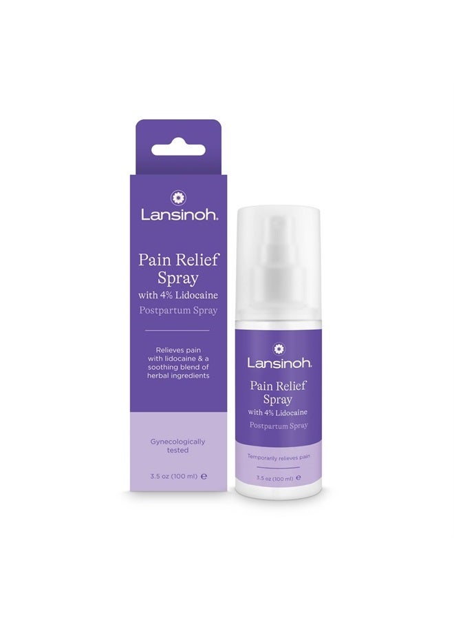 Lansinoh 4% Lidocaine Perineal Spray, Pain Relief for Postpartum Care, 3.5 Ounces - Image 1