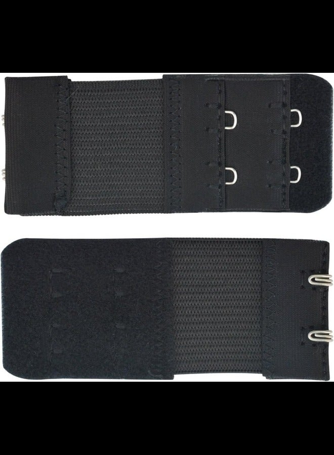 ITALO Women Polyester Bra Extender 2-Hook -2Eye,Give Life to Your Old Lovely bra's Use Bra Extenders One size Fits all,Black  - Image 2