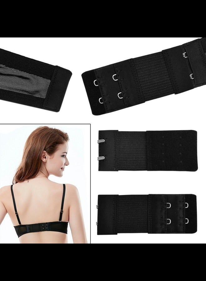ITALO Women Polyester Bra Extender 2-Hook -2Eye,Give Life to Your Old Lovely bra's Use Bra Extenders One size Fits all,Black  - Image 3