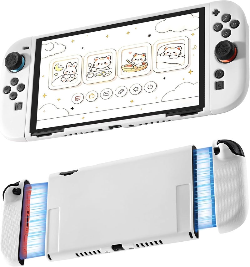Jemdo Textured Grip Protective Case Compatible with Nintendo Switch 2 (2025) Only - White Matte Shockproof TPU Shell with Anti-Slip Handles, Ergonomic & Comfort Slim Back Cover - Image 1