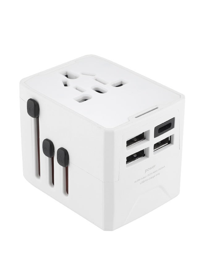 Multi-Functional Travel Adapter with Type-C Socket and 3 USB Chargers, 3A1C International Plug for US, EU, AU, UK - Universal Travel Converter - Image 1