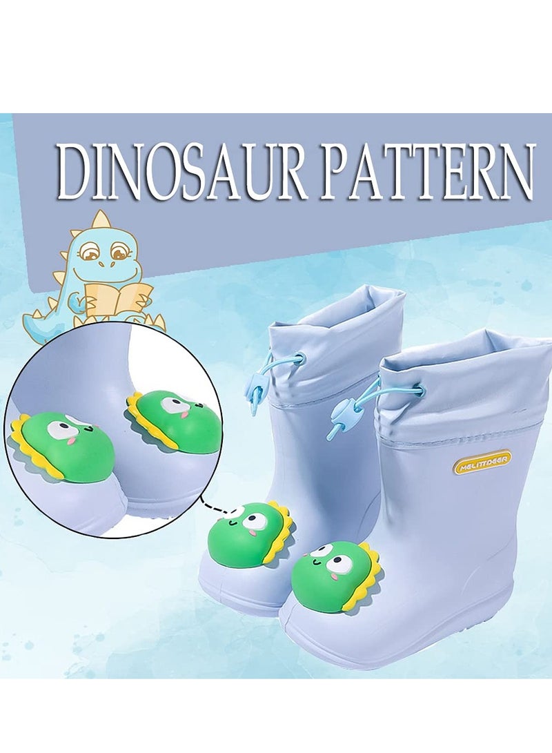 SYOSI Kids Boots Wellies Boys Girls Adjustable Anti-Slip Rain Child Soft EVA Sole Toddler Lightweight Non-Slip Outdoor Shoes, Animal Cartoon Pattern Welly - Image 2