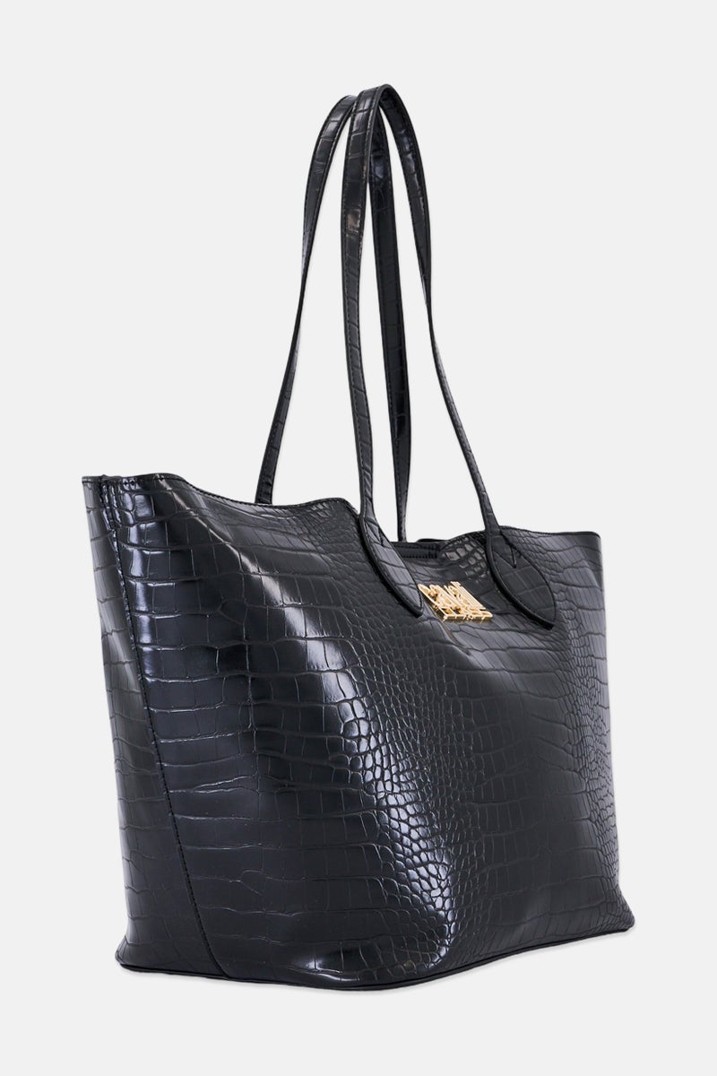 Cavalli Class Women Brand Logo Tote Bag, Black - Image 3