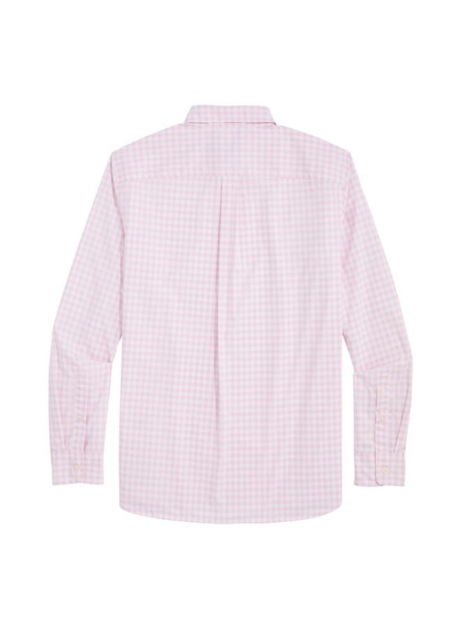 Vineyard Vines Men's Gingham On-The-Go Nylon Shirt, Flamingo Plaid_30 - Image 2