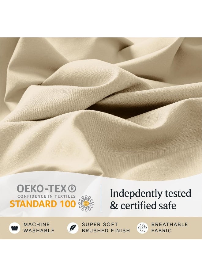 Generic LuxClub 6 PC Sheet Set Bamboo Sheets Deep Pockets 18" Eco Friendly Wrinkle Free Sheets Machine Washable Hotel Bedding Silky Soft - Cream Full  - Image 5