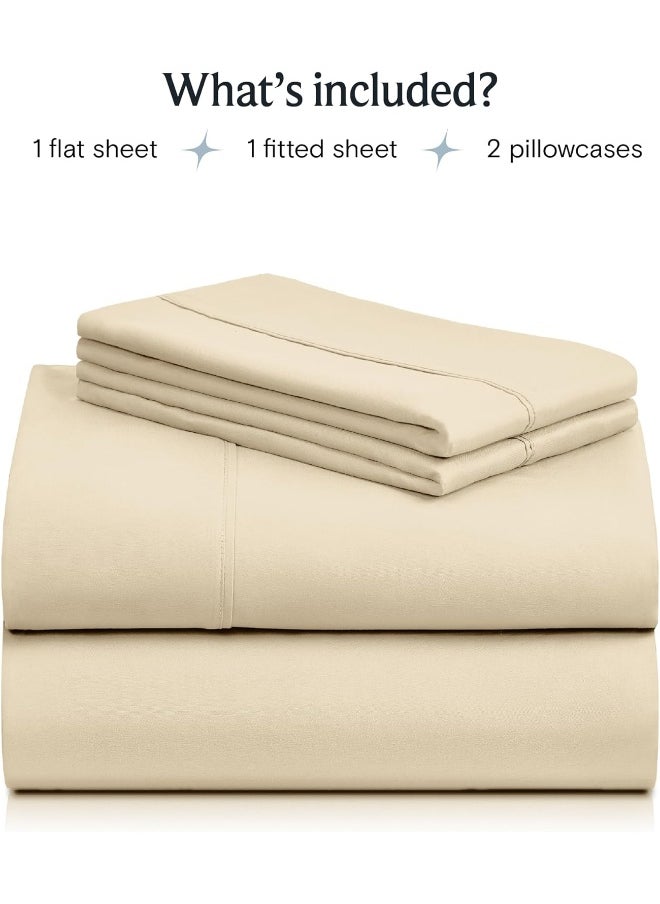 Generic LuxClub 6 PC Sheet Set Bamboo Sheets Deep Pockets 18" Eco Friendly Wrinkle Free Sheets Machine Washable Hotel Bedding Silky Soft - Cream Full  - Image 2