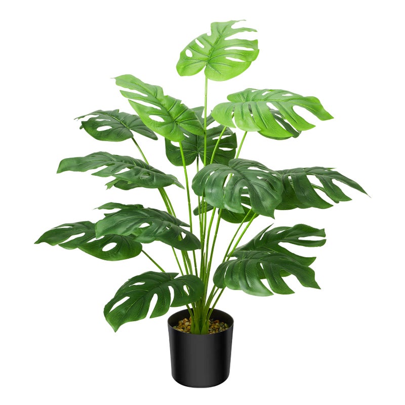 Guheake 28 Fake Plants Large Artificial Floor Faux Monstera Plant with Planter for Home Office Decor Indoor